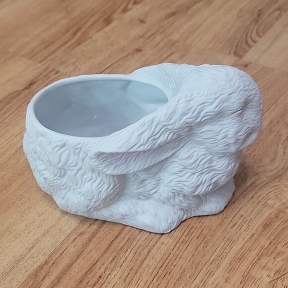 Figural White Rabbit Planter 7 1/2" x 4" x 4 1/2" - Picture 2 of 6